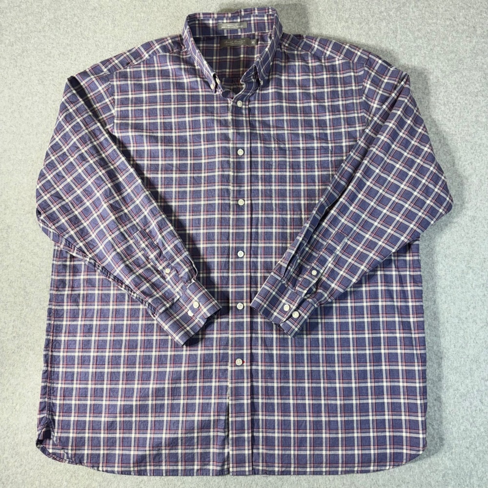 Daniel Cremieux Signature Plaid Button Down Shirt Mens XL Purple Cotton